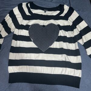 Torrid black and white striped sweater